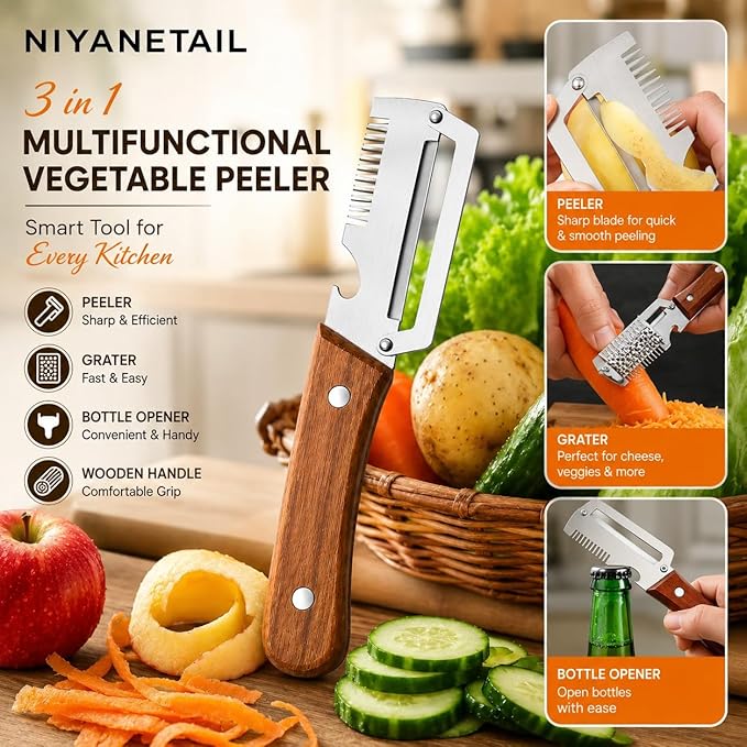 3-in-1 Multifunctional Vegetable Peeler