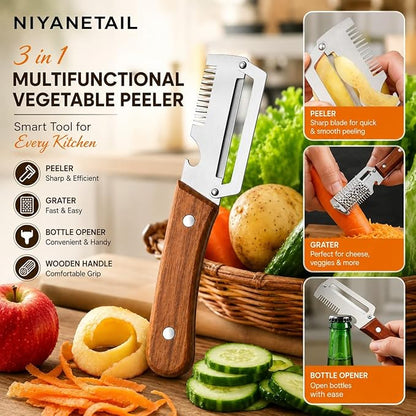 3-in-1 Multifunctional Vegetable Peeler