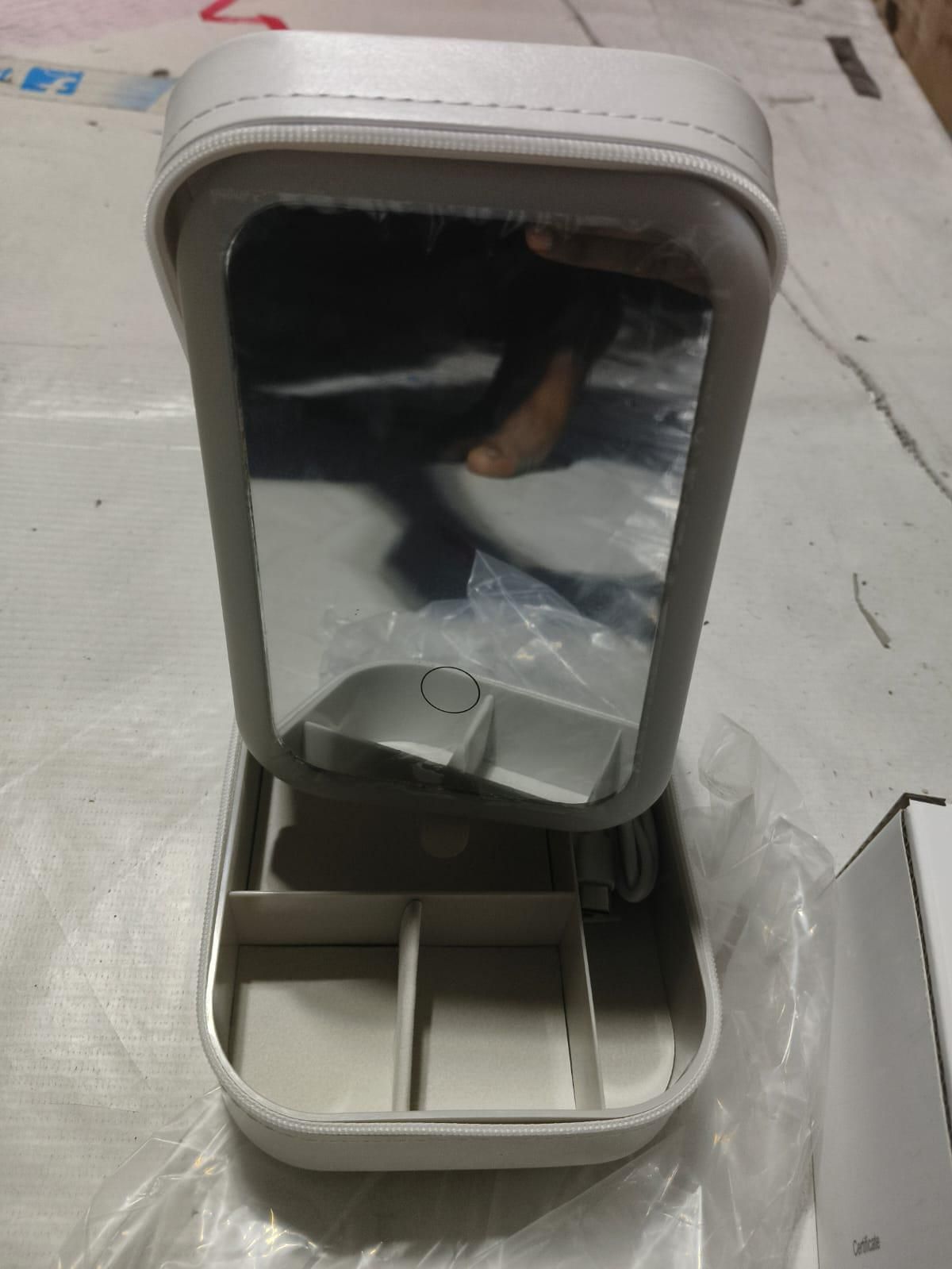 White Jewelry Box with LED Mirror