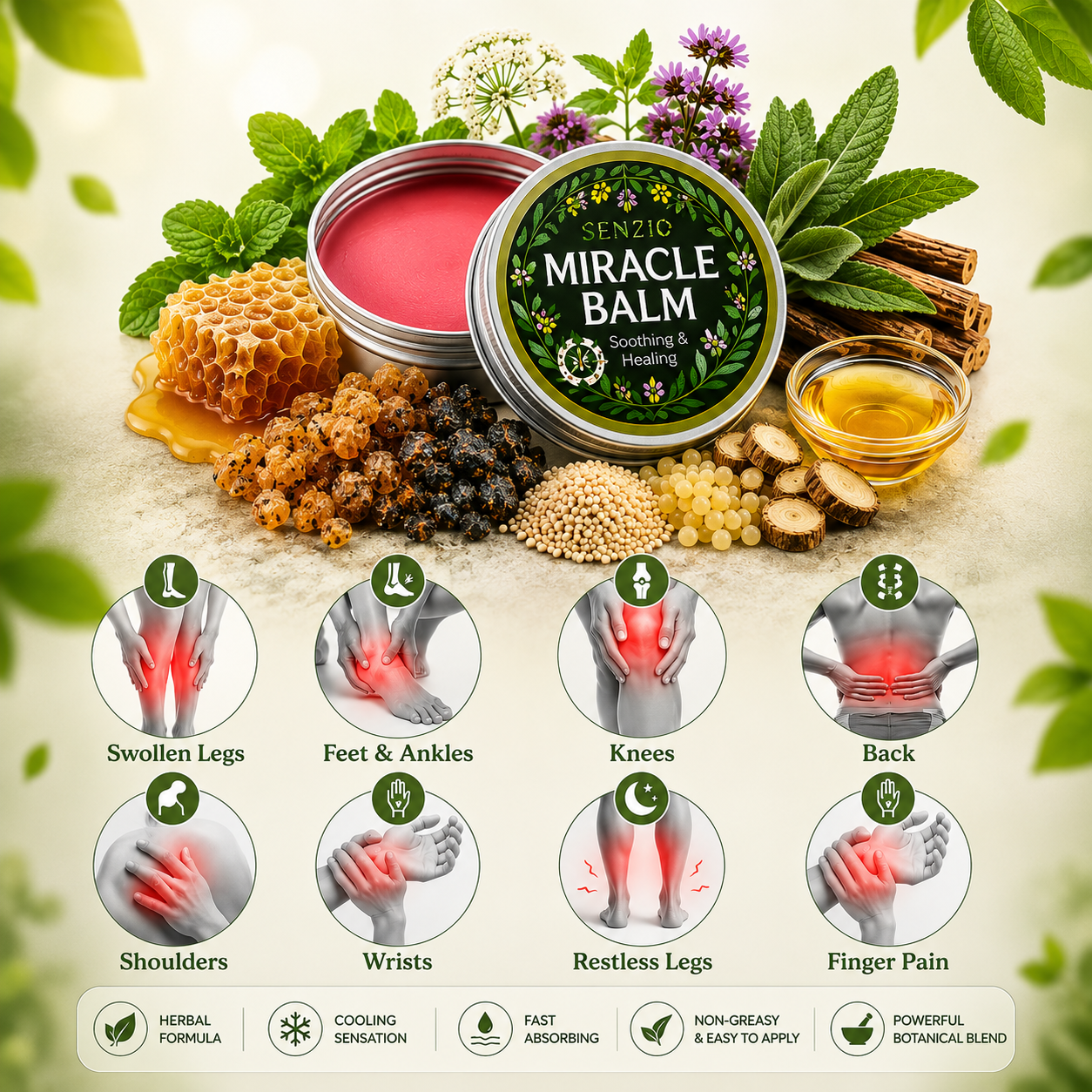 Herbal Miracle Balm for Pain Relief (Buy 1 Get 1 Free)